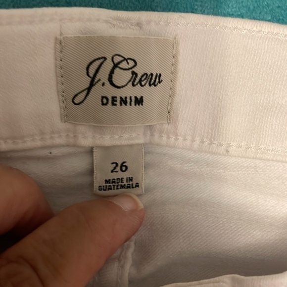 J Crew Button Fly High-rise Women’s Size 26 10” White Billie Demi Boot Crop Jean - Picture 4 of 12